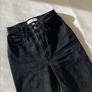 Abercrombie & Fitch Curve Love Black Straight Leg Jeans